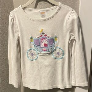 Gymboree White Long Sleeve Shirt with Carriage Design